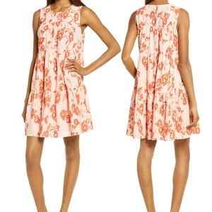 Chelsea28 sleeveless tiered mini dress floral S nwot